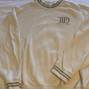 Taylor Swift TTPD Ghosted White Crewneck Sweater Striped L Official